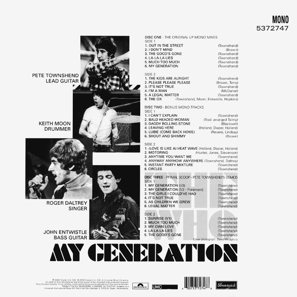 LP The Who - My Generation (Mono) 3LP