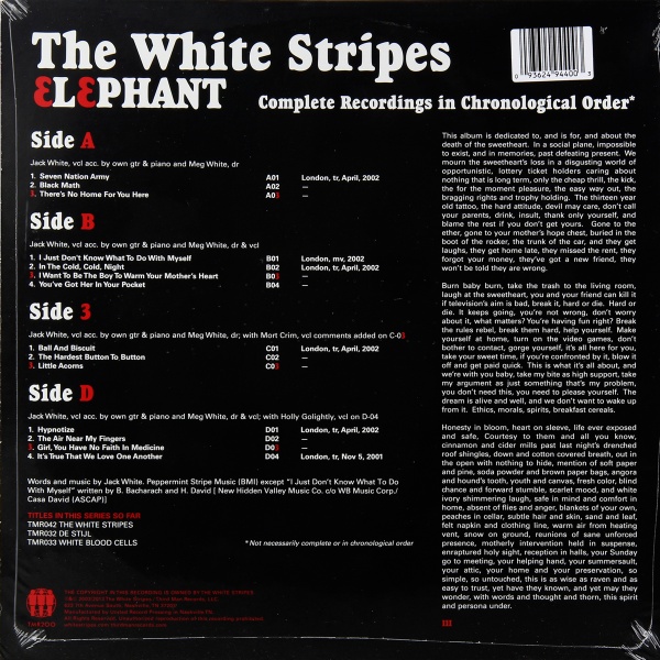 LP The White Stripes - Elephant